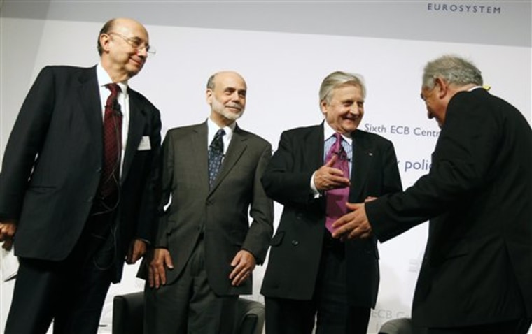Henrique Mereilles, Ben Bernanke, Jean-Claude Trichet, Dominique Strauss-Kahn